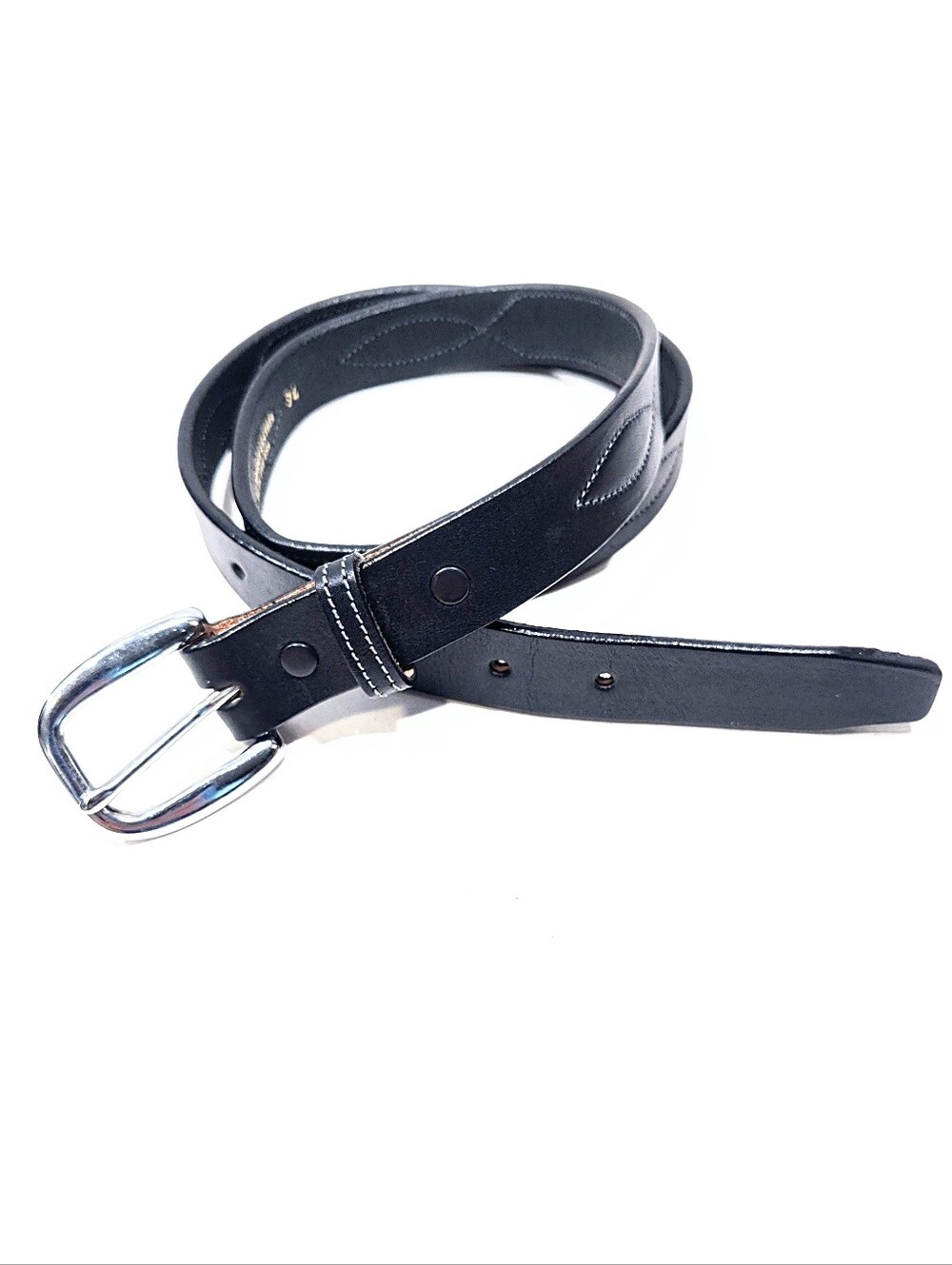 Tory English Bridle Leather Belt Black Men’s Size 34 Made in USA 2333 Western